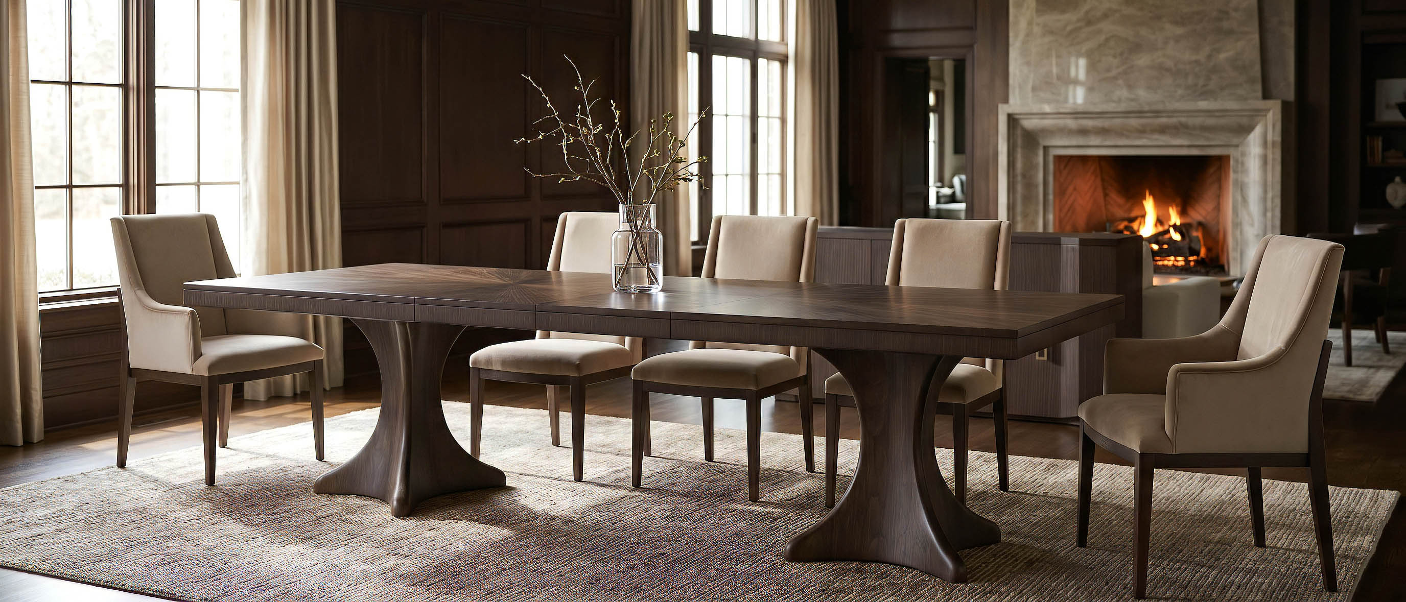 A detail of Brunel joinery and tailored upholstery