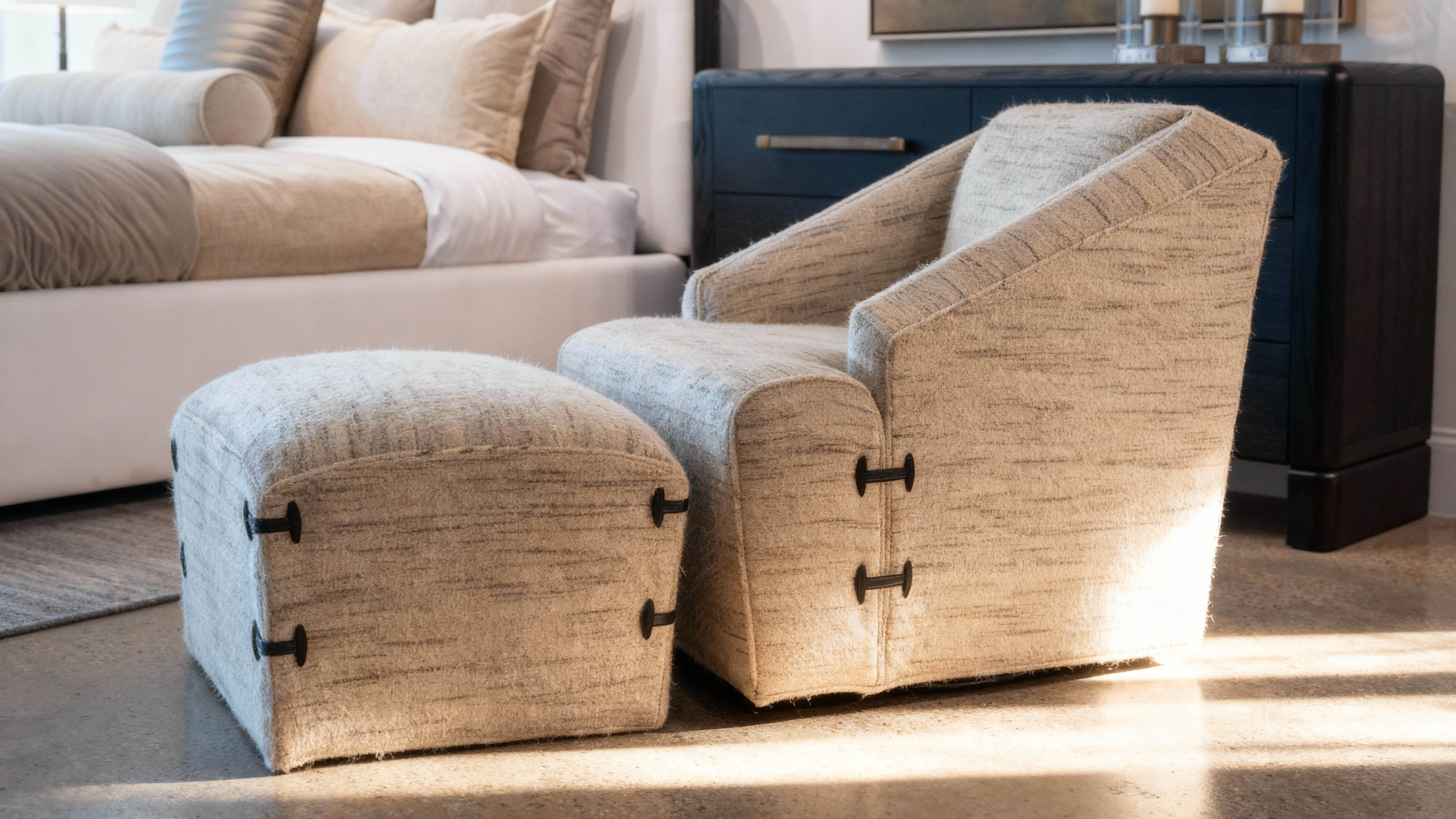 Furniture displayed at the Manhasset flagship